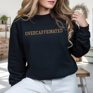 Überkoffeinierter bestickter Rundhalsausschnitt Ge Besticktes Sweatshirt