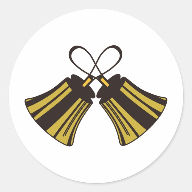 Überkreuzte Handglocken Runder Aufkleber (Vorderseite)