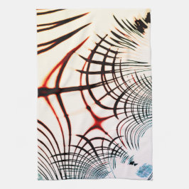 Überkreuzte Linien mit verschiedenen Farben im hel Geschirrtuch