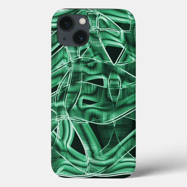 Überkreuzte und überlappende grüne Acrylbandaussch Case-Mate iPhone Hülle (Rückseite)