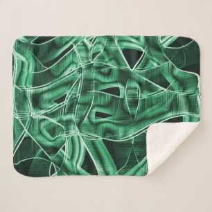 Überkreuzte und überlappende grüne Acrylbandaussch Sherpadecke