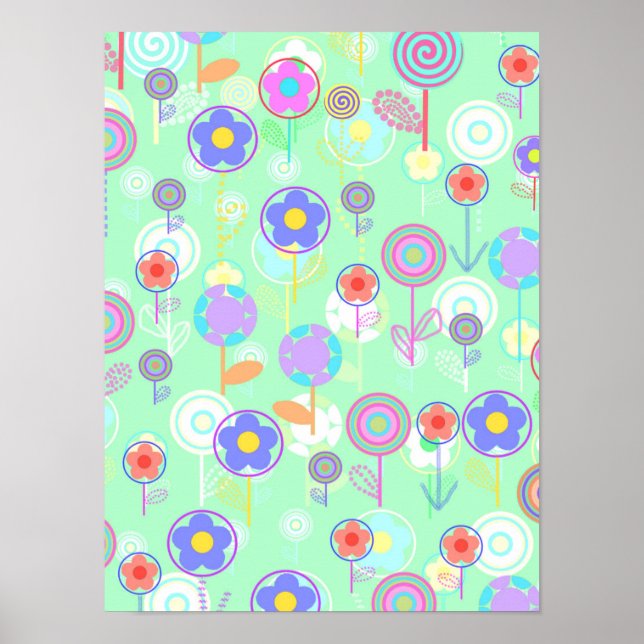 Überlagerte Blume Poster (Vorne)