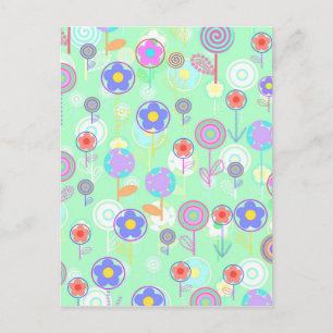 Überlagerte Blume Postkarte