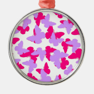 Überlagerte Schmetterlinge Silbernes Ornament