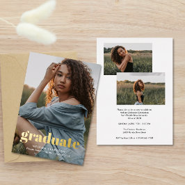 Überlagerung Fett Gold Typografie Fotos Abschlussf Folieneinladung