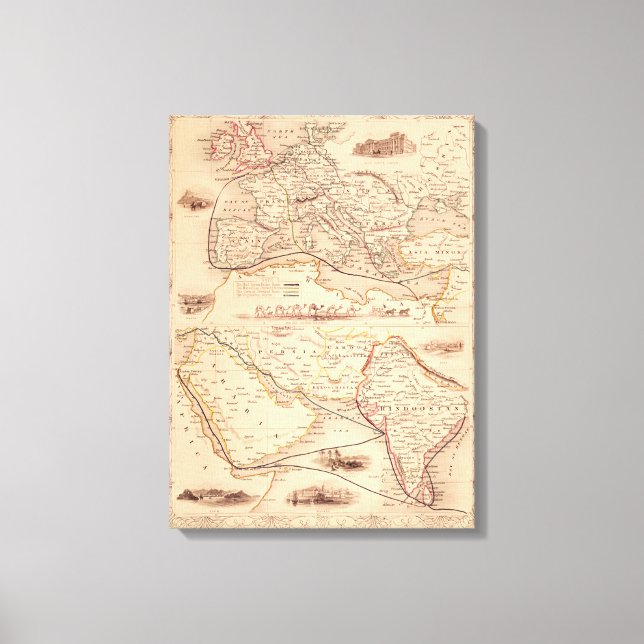 Überlandroute nach Indien Leinwanddruck (Vorderseite)