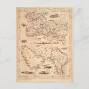 Überlandroute nach Indien Postkarte