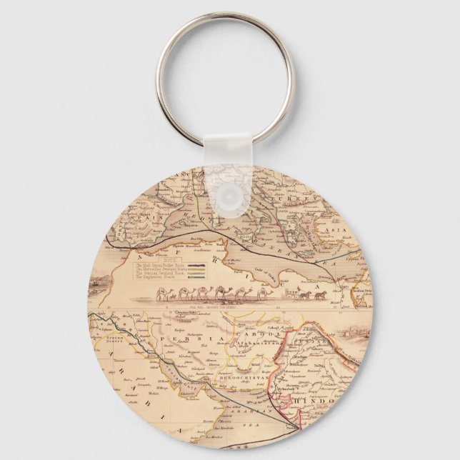 Überlandroute nach Indien Schlüsselanhänger (Vorderseite)