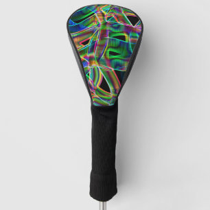 Überlappen bandähnliche Kurven, neonfarbiges Relie Golf Headcover