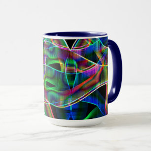 Überlappen bandähnliche Kurven, neonfarbiges Relie Tasse