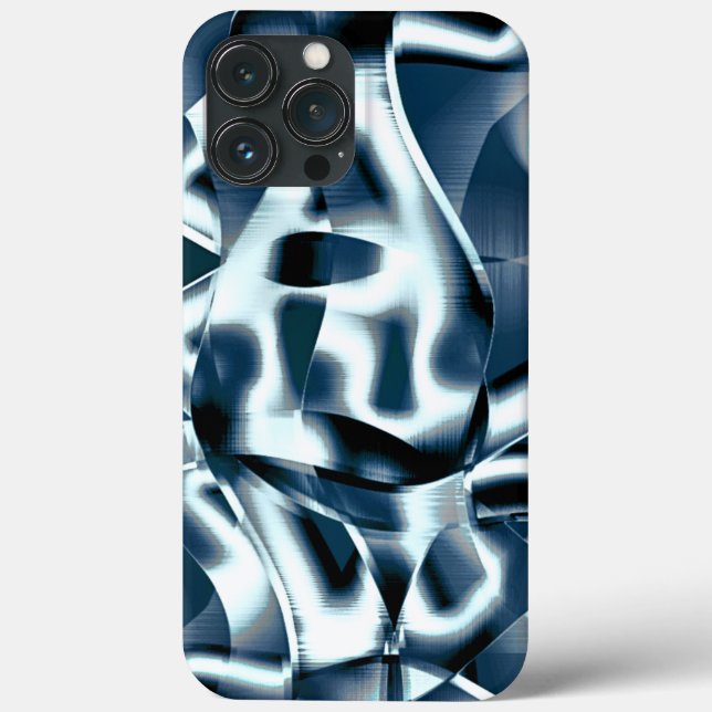 Überlappen gekrümmter Bänder, verchromte Töne auf  Case-Mate iPhone Hülle (Rückseite)