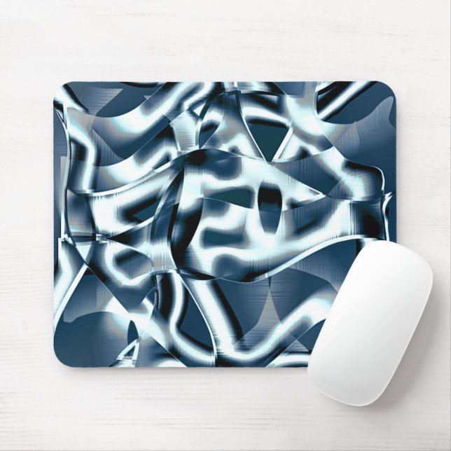 Überlappen gekrümmter Bänder, verchromte Töne auf  Mousepad (Mit Mouse)