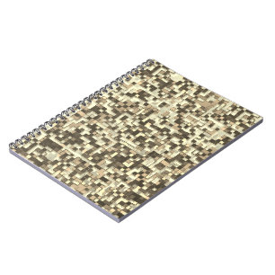 Überlappen kleiner Quadrate in Braunbeige Notizblock