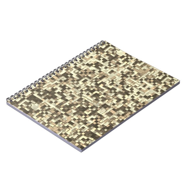 Überlappen kleiner Quadrate in Braunbeige Notizblock (Linke Seite)