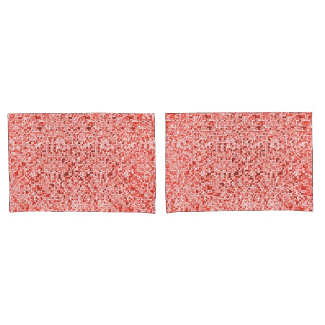 Überlappen kleiner Quadrate, Rot- oder Korallenfar Kissenbezug (Vorderseite-Set)