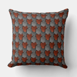 Überlappen von grauen und roten Hexagonen Kissen