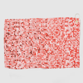 Überlappen von Mini-Quadraten, Rot- oder Korallent Golfhandtuch