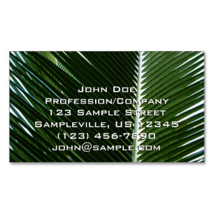 Überlappen von Palm Fronds Tropical Green Abstrakt Magnetische Visitenkarte