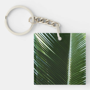 Überlappen von Palm Fronds Tropical Green Abstrakt Schlüsselanhänger