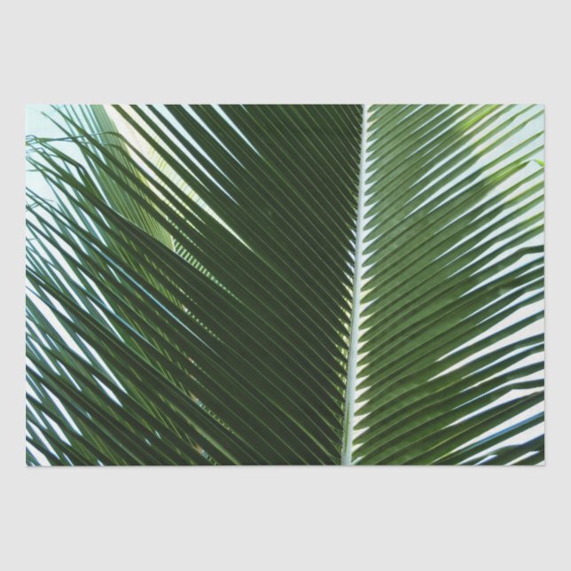 Überlappen von Palm Fronds Tropical Green Abstrakt Seidenpapier (Vorderseite)