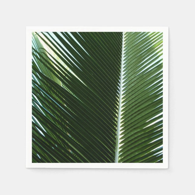 Überlappen von Palm Fronds Tropical Green Abstrakt Serviette (Vorderseite)