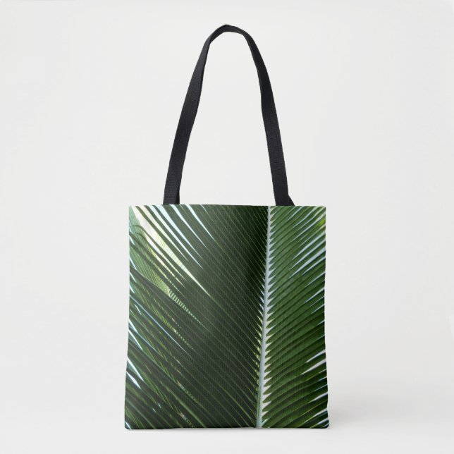 Überlappen von Palm Fronds Tropical Green Abstrakt Tasche (Vorderseite)