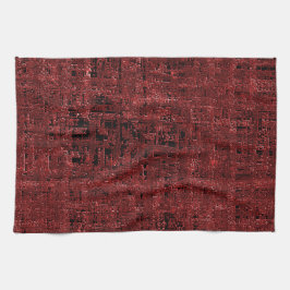 Überlappen von roten kleinen Quadraten, lackiert Geschirrtuch