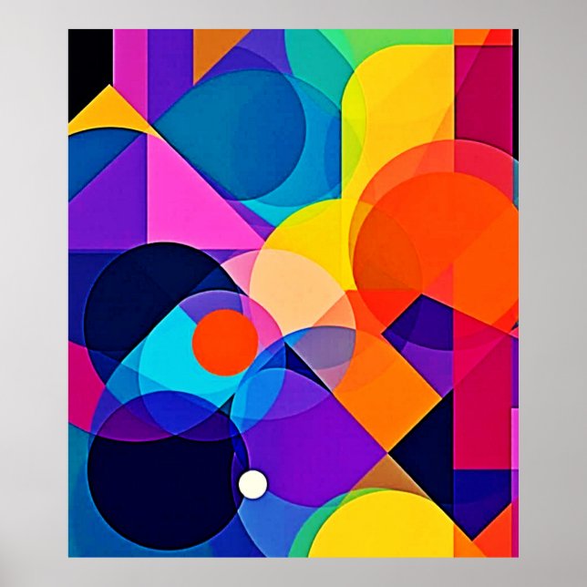 Überlappende Farbtöne: Abstrakte Fusion Poster (Vorne)