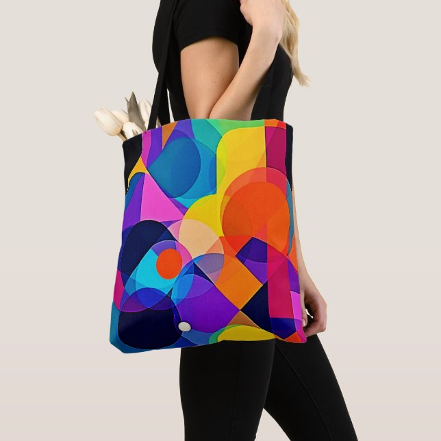 Überlappende Farbtöne: Abstrakte Fusion Tasche (Von Nahem)