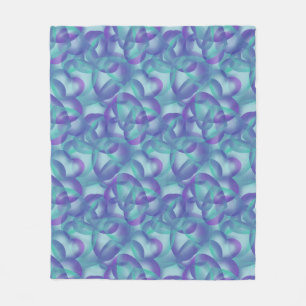 Überlappende, im Lila Aqua-Muster Abstrakte Herzen Fleecedecke