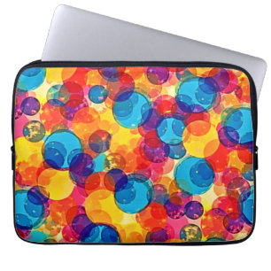 Überlappende Kreise Farbchaos Kunst Laptopschutzhülle