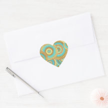 Überlappende Mandala Blau Braun Gold