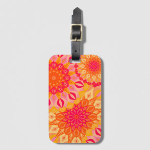 Überlappende Mandala Orange Pink Gelb Gepäckanhänger