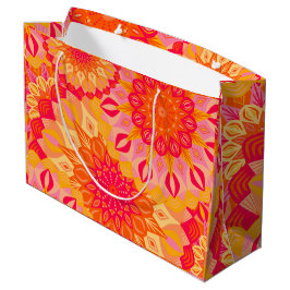 Überlappende Mandala Orange Pink Gelb Große Geschenktüte