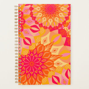 Überlappende Mandala Orange Pink Gelb Planer