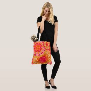 Überlappende Mandala Orange Pink Gelb Tasche