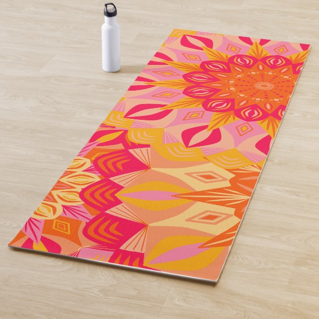 Überlappende Mandala Orange Pink Gelb Yogamatte (Beispiel)