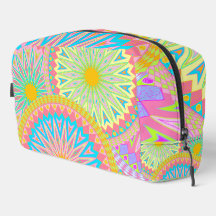 Überlappende Mandala Pink Blau Gelb Mint Lila