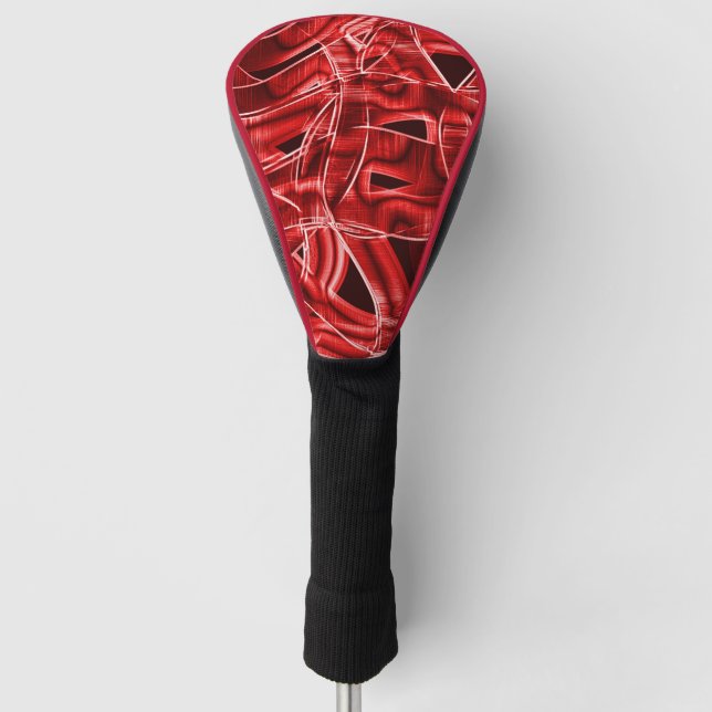 Überlappende rote Acrylbandüberreste Golf Headcover (Vorderseite)