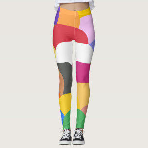 Überlappende Skalen Kreismuster Leggings
