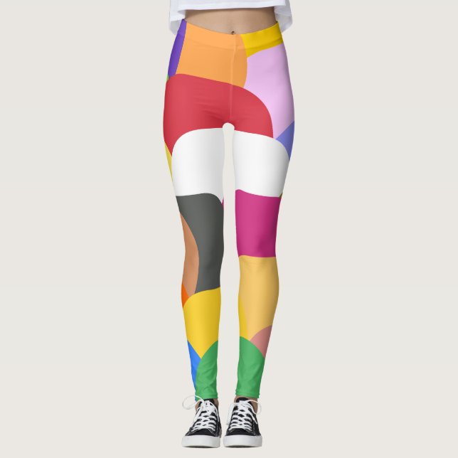 Überlappende Skalen Kreismuster Leggings (Vorderseite)