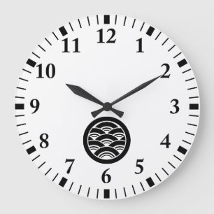 Überlappende Wellen im Kreis Große Wanduhr