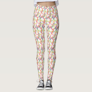 Überlappendes abstraktes Herzen-Muster Leggings