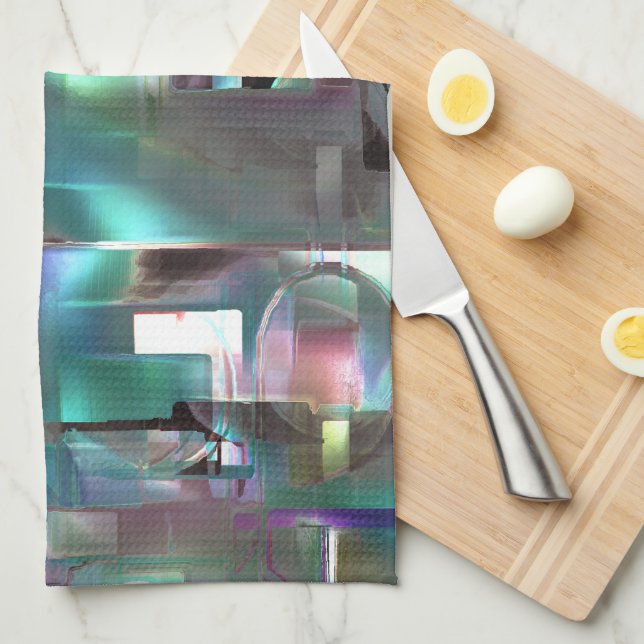 Überlappung des Gradienten grün und farbig in weic Geschirrtuch (Viertel Falte)