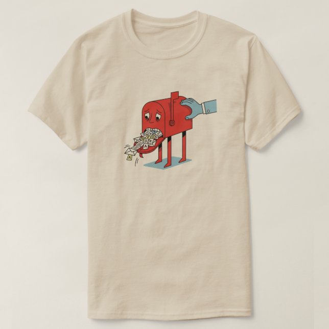 Überlasteter Mailbox-Cartoon | Funny Relating Illu T-Shirt (Design vorne)