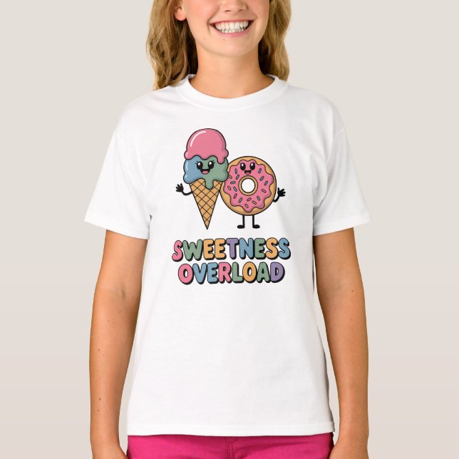 Überlastung der Süße | Donut & Ice Creme Kinder T-Shirt (Vorderseite)