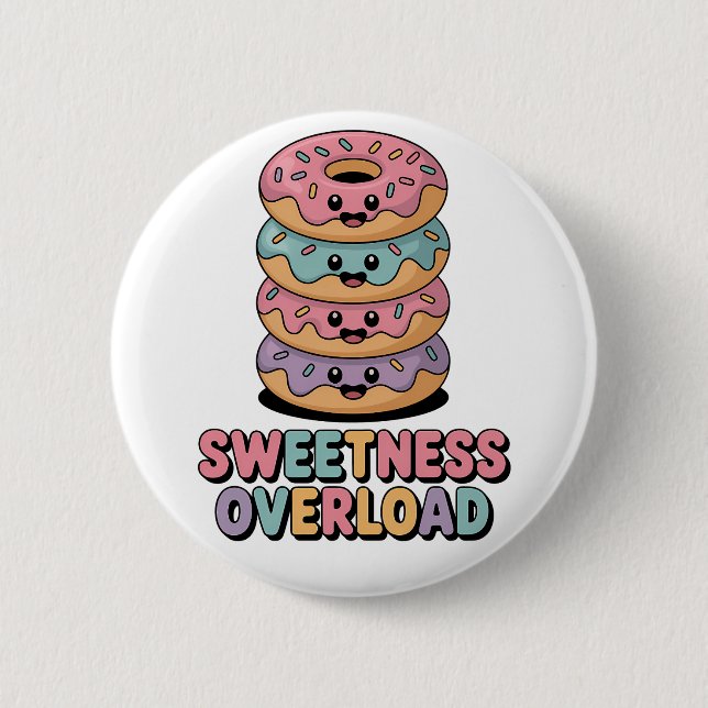 Überlastung der Süße | Donut Kids Button (Vorderseite)