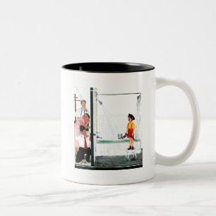 Überlaufende Badewanne Zweifarbige Tasse