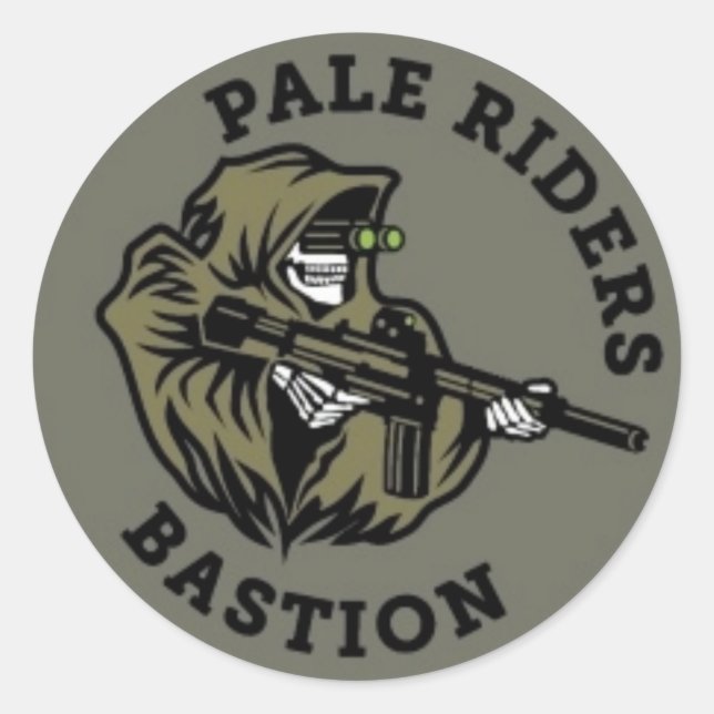 Überleben der Zombie-Apokalypse PALE RIDERS Runder Aufkleber (Vorderseite)