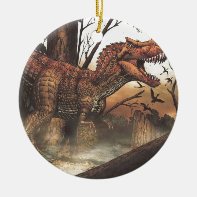 Überleben für den ausgestorbenen Dinosaurier Keramikornament (Vorne)